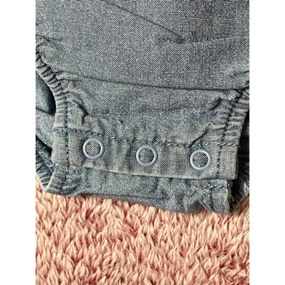 Baby Carter's Blue Denim Ruffle Overalls 3 Months - Picture 3 of 4